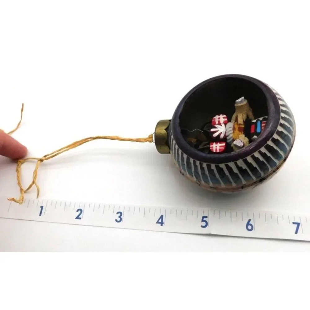Native American Kachina Dancer Diorama Ornament Signed